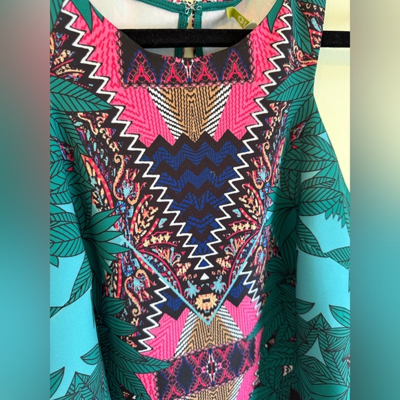 Gianni Bini Teal and Pink Patterned Dress *NEW WITH TAGS* - Picture 3 of 12